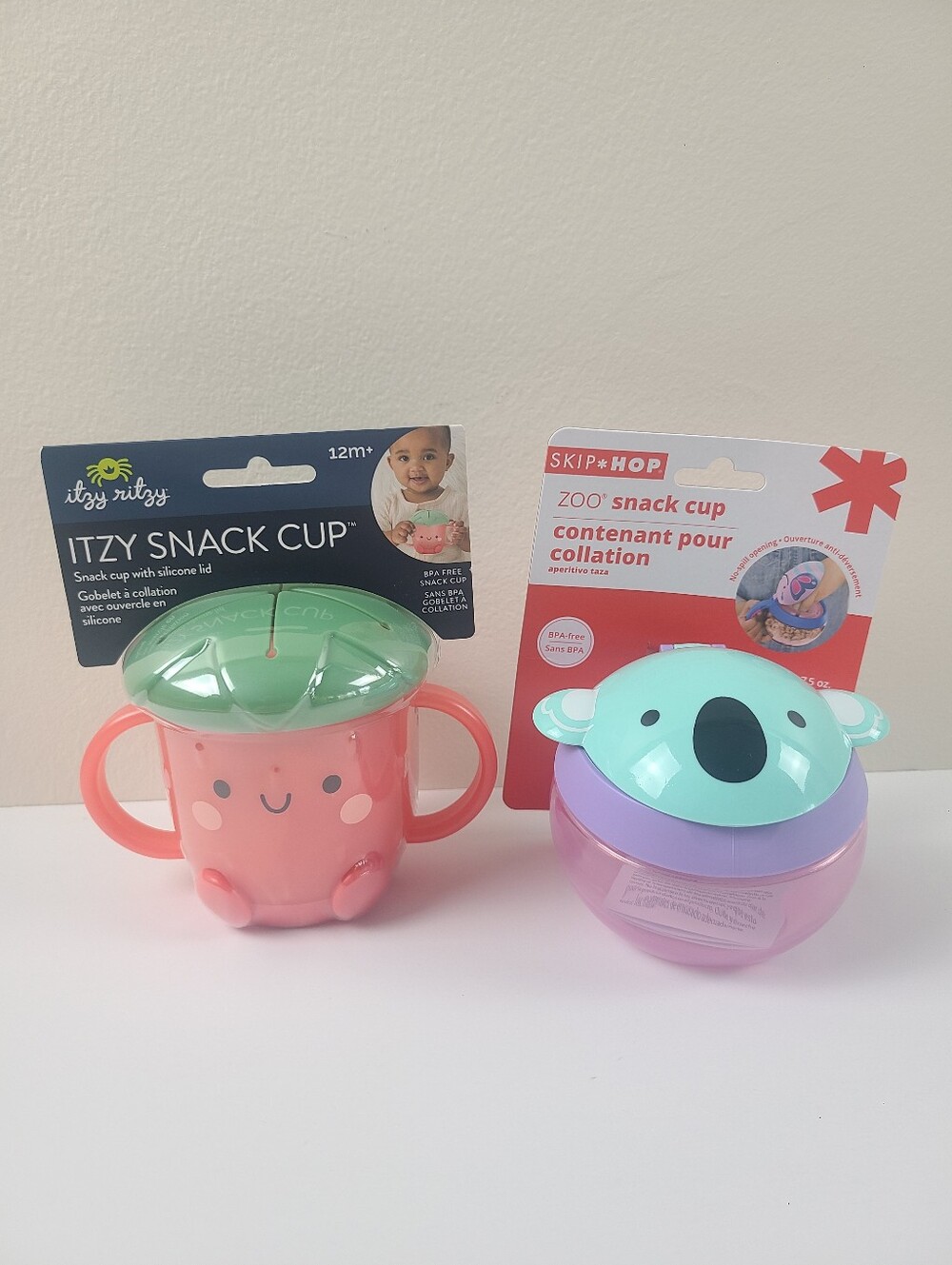 New 2 Kids Snack Cups - Cute Designs Strawberry & Koala Bear Set Skip Hop